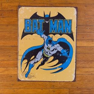 Retro Bat Man Metal Tin Wall Art